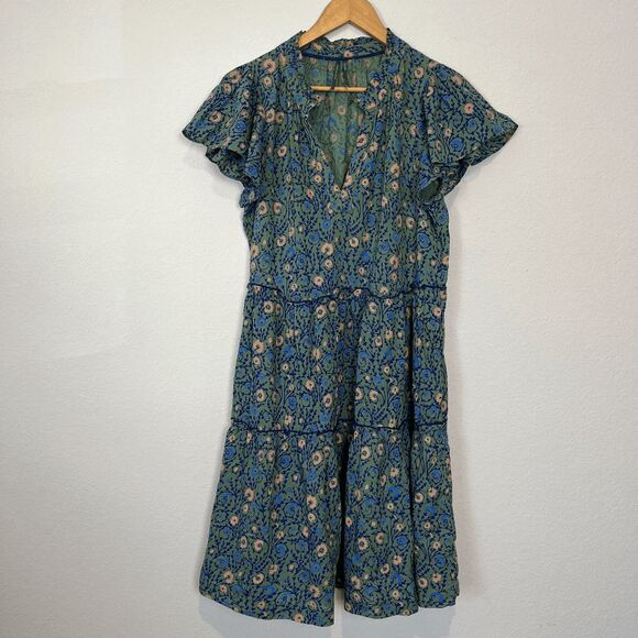 Anthropologie Penrose Tiered Short Sleeve Tunic Dress Women's Size Medium - Picture 2 of 6